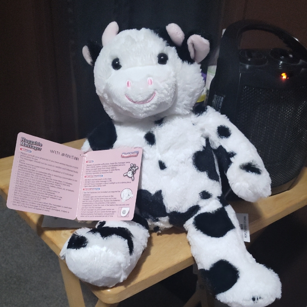 Huggable Massager Cow Black and White